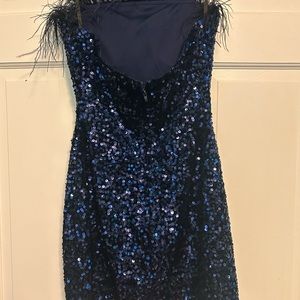 STRAPLESS feather top hoco / party dress size 3